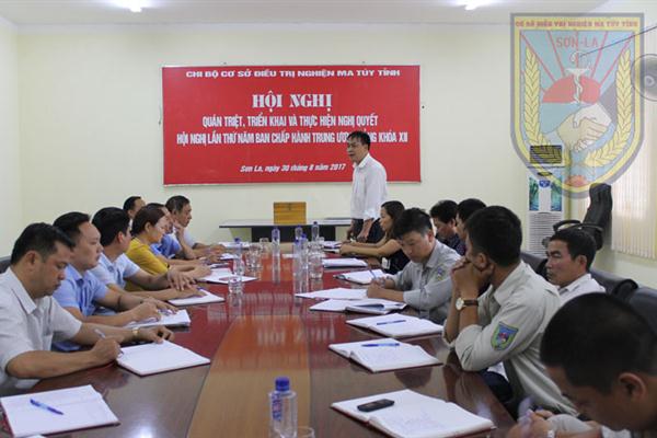 Cơ sở Điều trị nghiện ma túy tỉnh Sơn La tổ chức Hội nghị học tập, quán triệt triển khai thực hiện Nghị quyết hội nghị lần thứ 5 Ban Chấp hành Trung ương Đảng khóa XII
