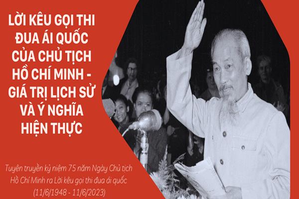 Tuyên truyền kỷ niệm 75 năm Ngày Chủ tịch Hồ Chí Minh ra Lời kêu gọi thi đua ái quốc (11/6/1948 - 11/6/2023)